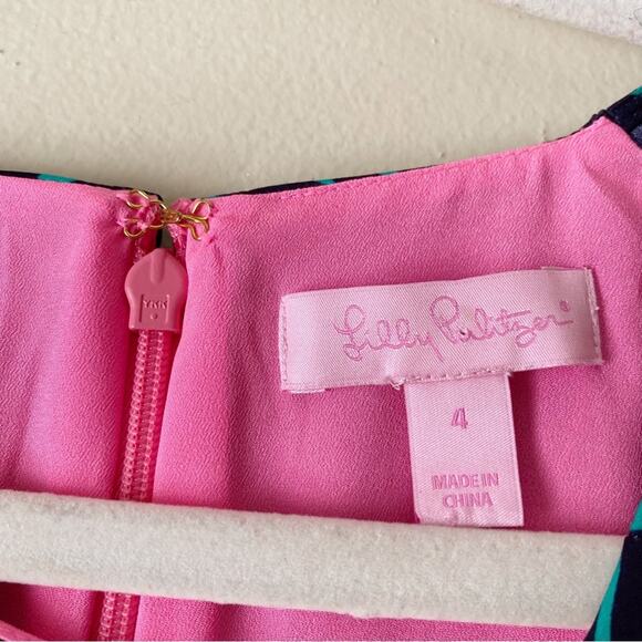 Lilly Pulitzer | Carol Mini Shift Dress Under the Palms Tropical Green Size 4 - Picture 6 of 7